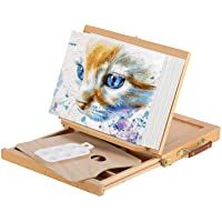 Los mejores  - Magicfly Caballete de Pintura para Mesa- Caballete de Madera con Cajón- Caballete Pequeño para Niños- Caballete Portátil…